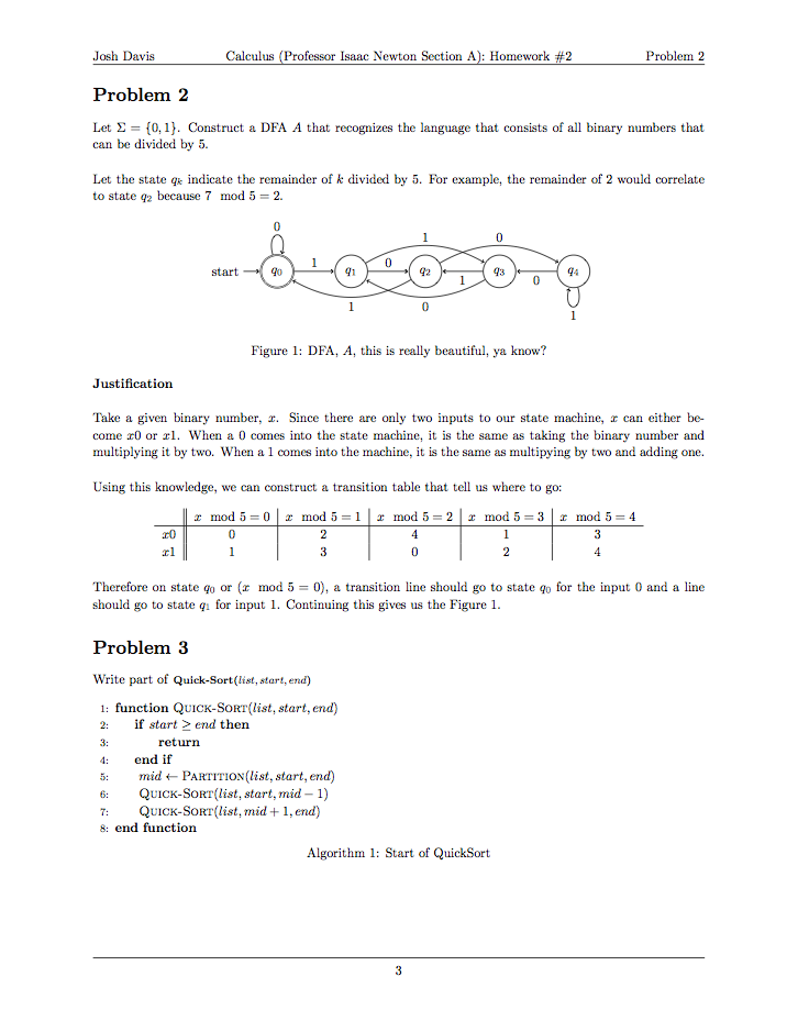 Latex Problem Set Template